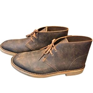 New Clarks Bushacre‎ Full Grain Leather Chukka Boot.. Size11.5 W